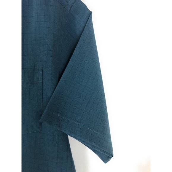 Knightsbridge Men's Medium Short Sleeve Button Up Blue Ryan Polyester Shirt A10 - Picture 3 of 4